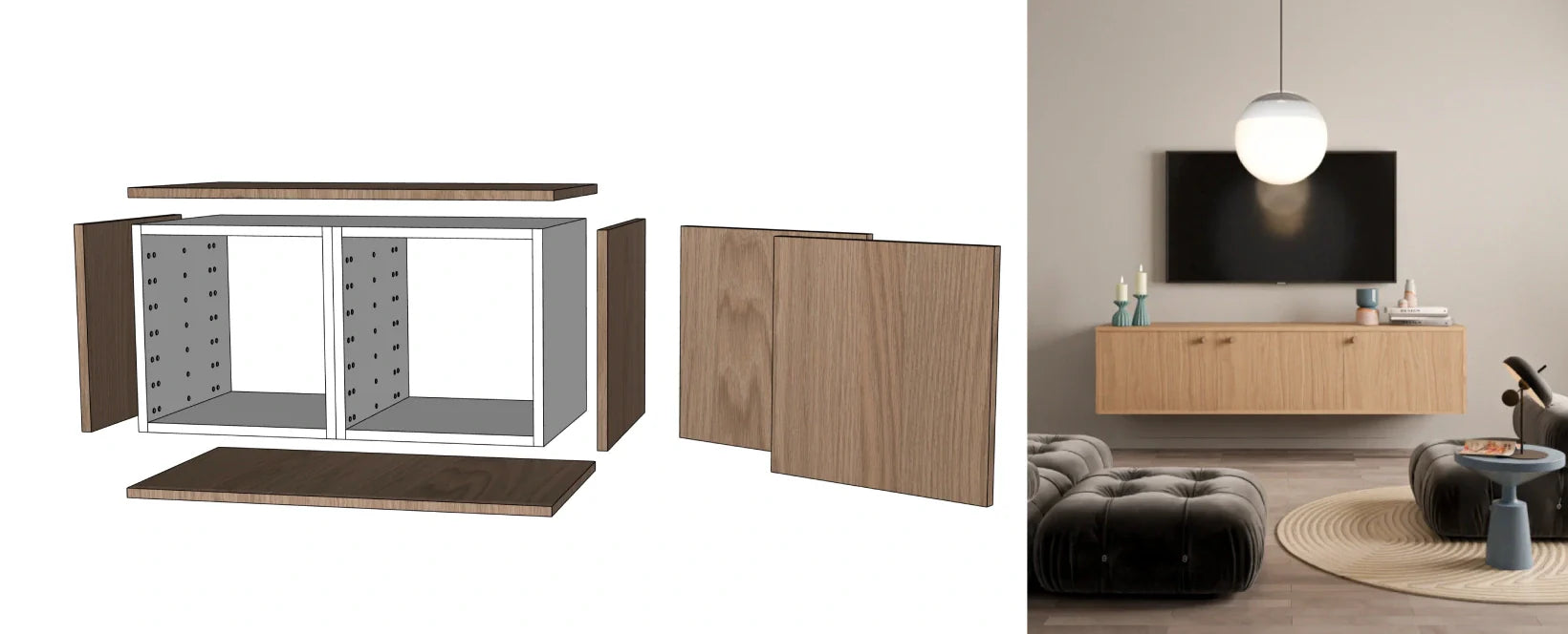 TV-bänkar för IKEA-Metods stommar