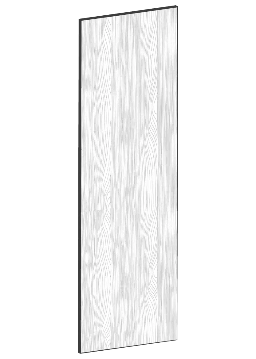 Door for base cabinet, corner cabinet, 2pcs 25x80 - Flat Oak