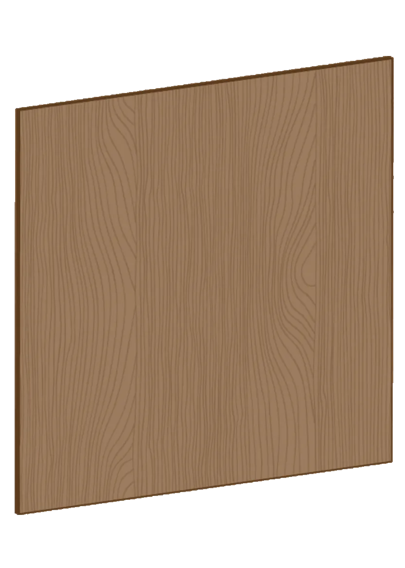 Door for base cabinet 60x60 - Flat Oak Brown