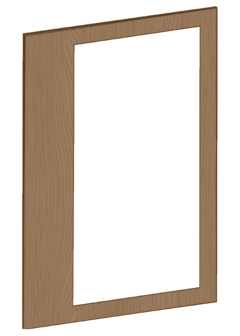 Vitrinlucka för väggskåp, 40x60 - Flat Oak Brown