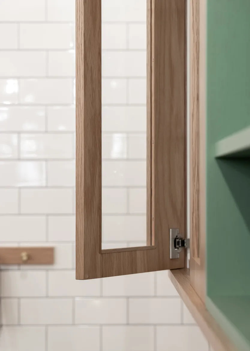 Vitrinlucka för väggskåp, 40x80 - Flat Oak