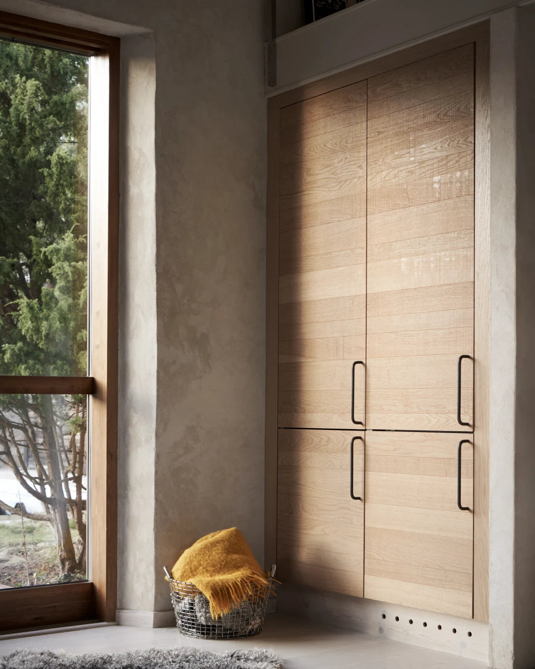 Garderobedører 75x230 (2x37cm) - Raw Oak White