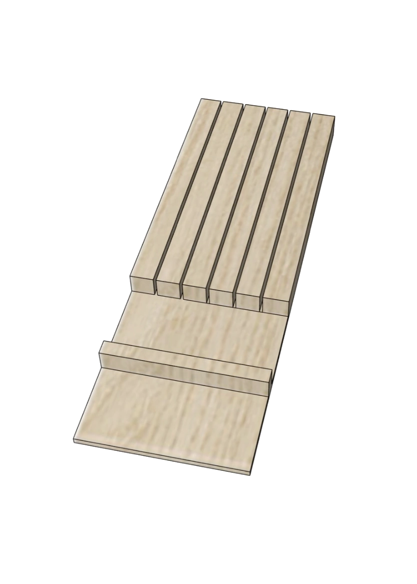 Knivblock till 3-delad inredning