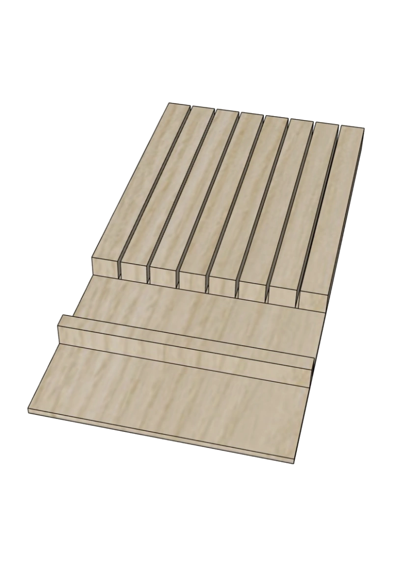 Knivblock till 3-delad inredning