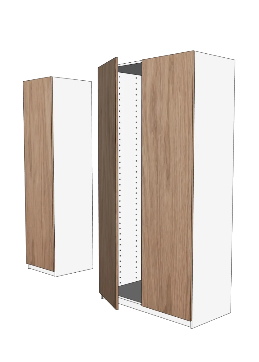 Garderobsdörr 50x195 - Flat Oak