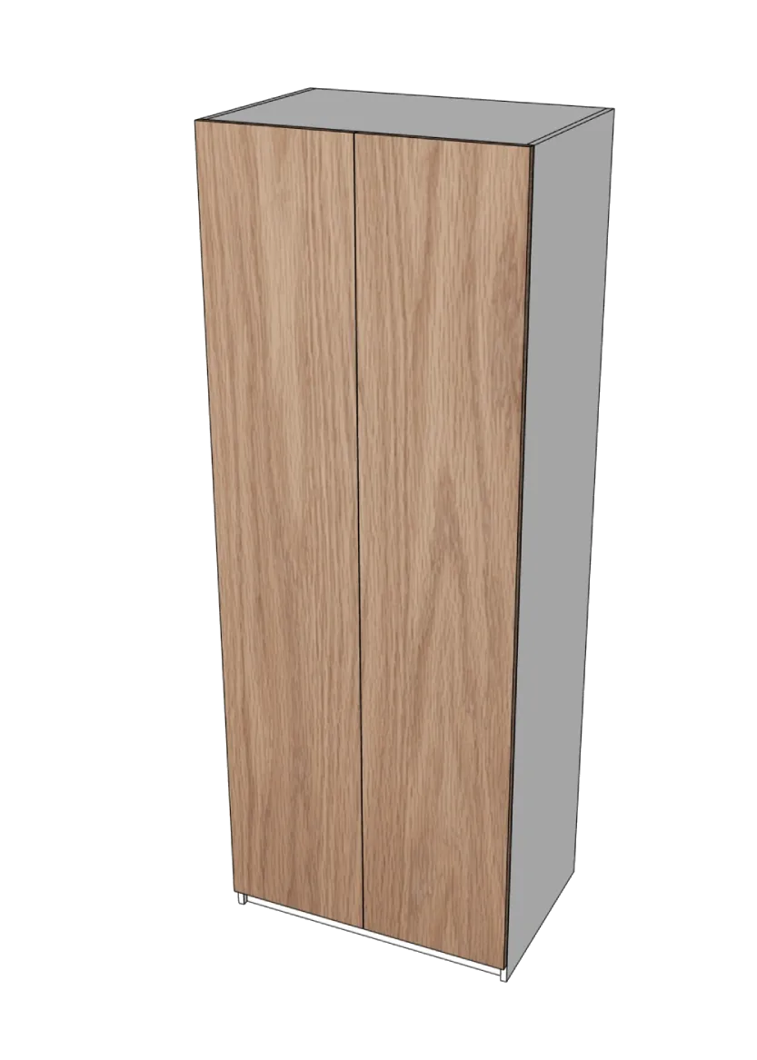 Garderobsdörrar 75x195 - (2x37 cm) Flat Oak