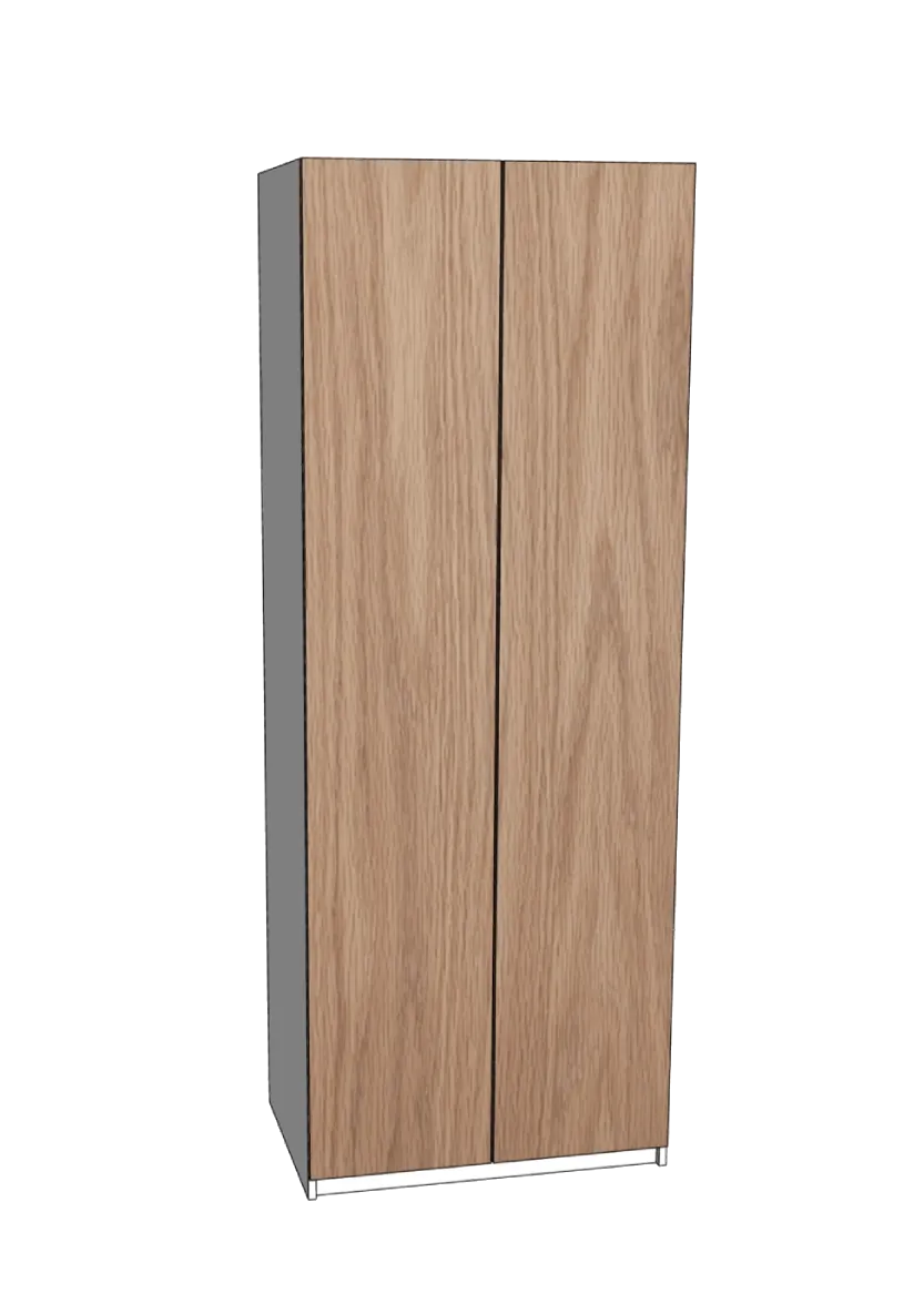 Garderobsdörrar 75x195 - (2x37 cm) Flat Oak