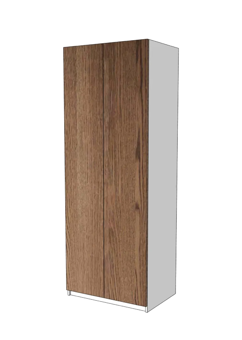Garderobsdörrar 75x195 (2 x37cm) - Flat Oak Brown