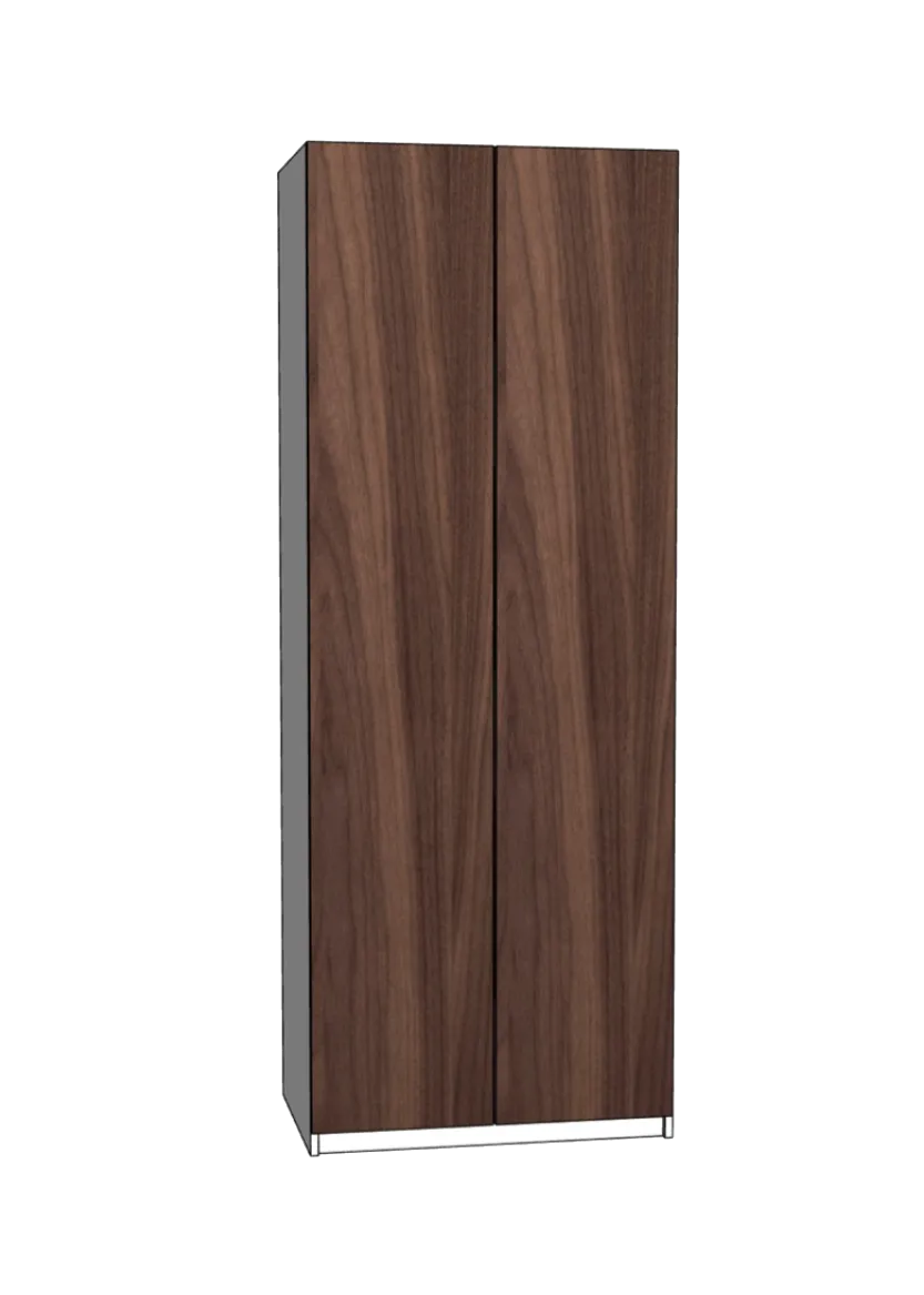 Garderobsdörrar 75x230 (2x37 cm) - Flat Walnut