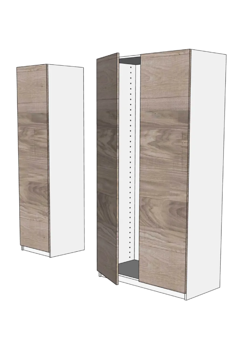Garderobsdörr 50x230 - Raw Oak White