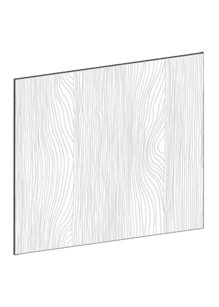 Täcksida för köksö 124,4x80 - Flat Oak Brown