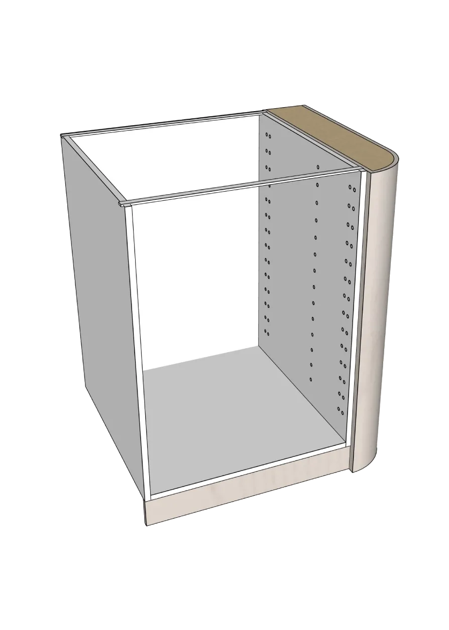 Cover with rounded corner for base cabinet 62.2 x 88 cm – Color+