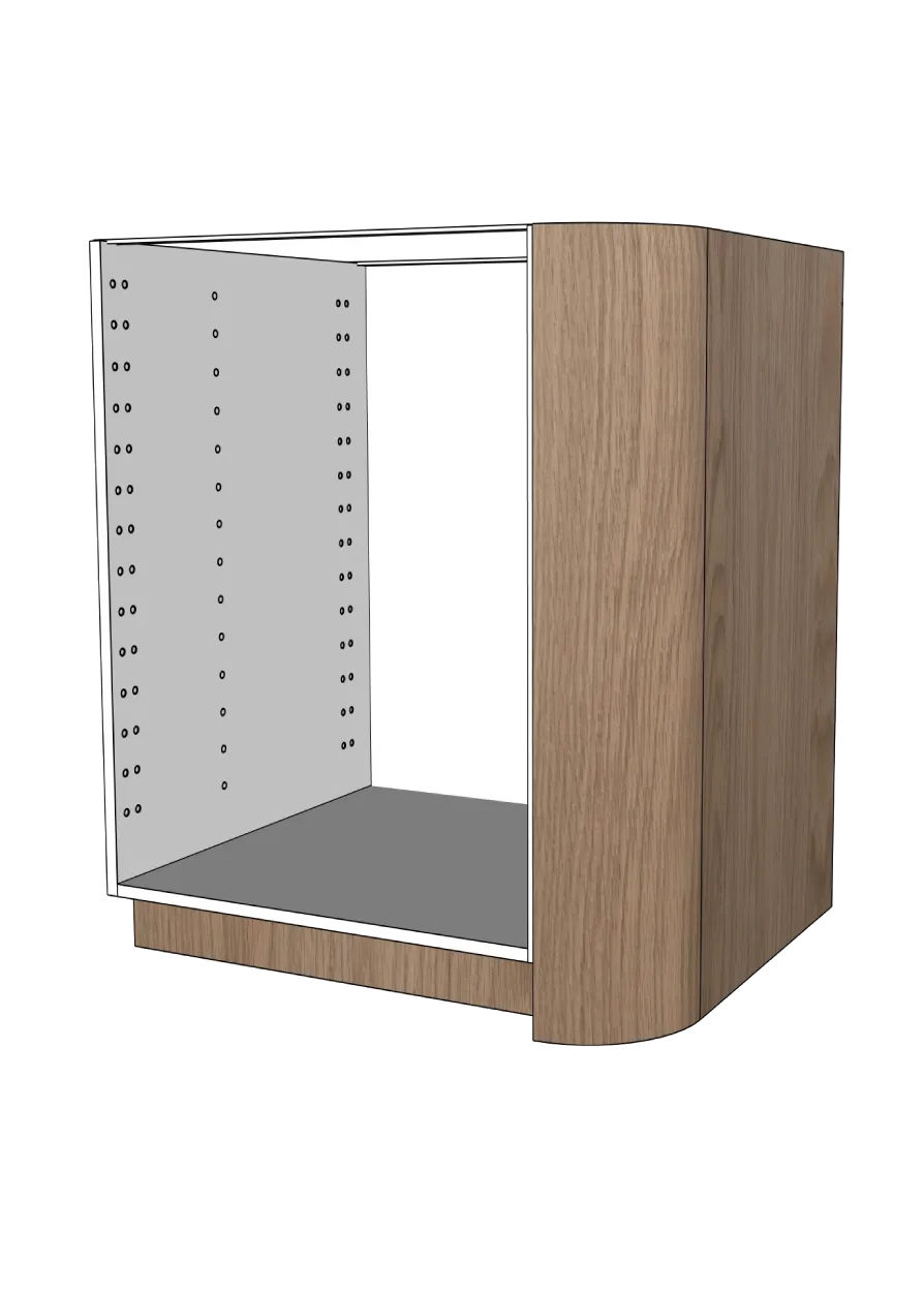 Cover with rounded corner for base cabinet 62.2 x 88 cm – Flat Oak