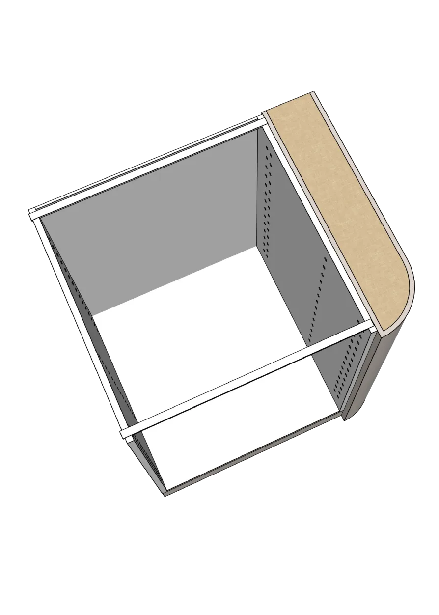 Cover with rounded corner for base cabinet 62.2 x 88 cm – Color+