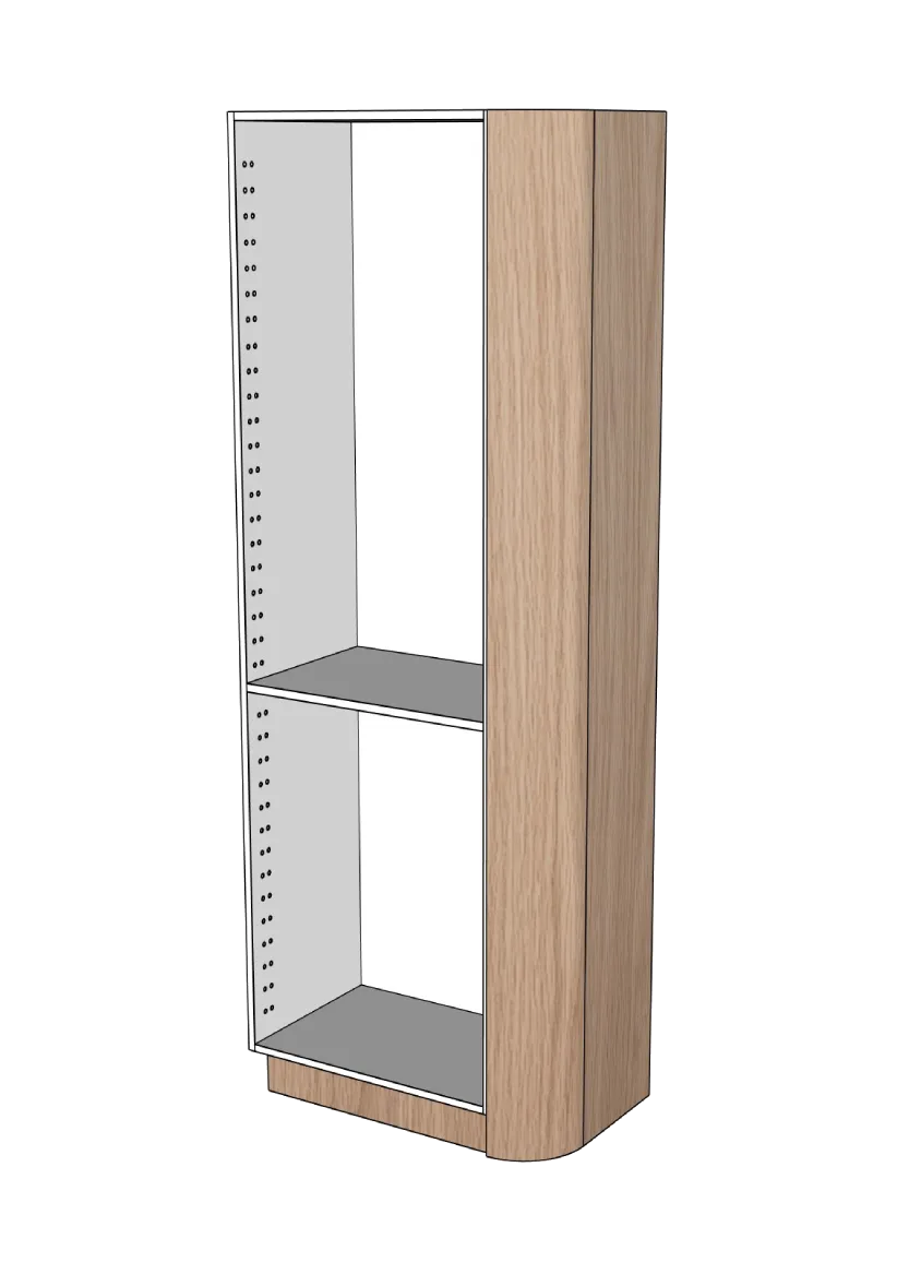 Cover side rounded corner for tall cabinet 39.8 x 208 cm – Flat Oak