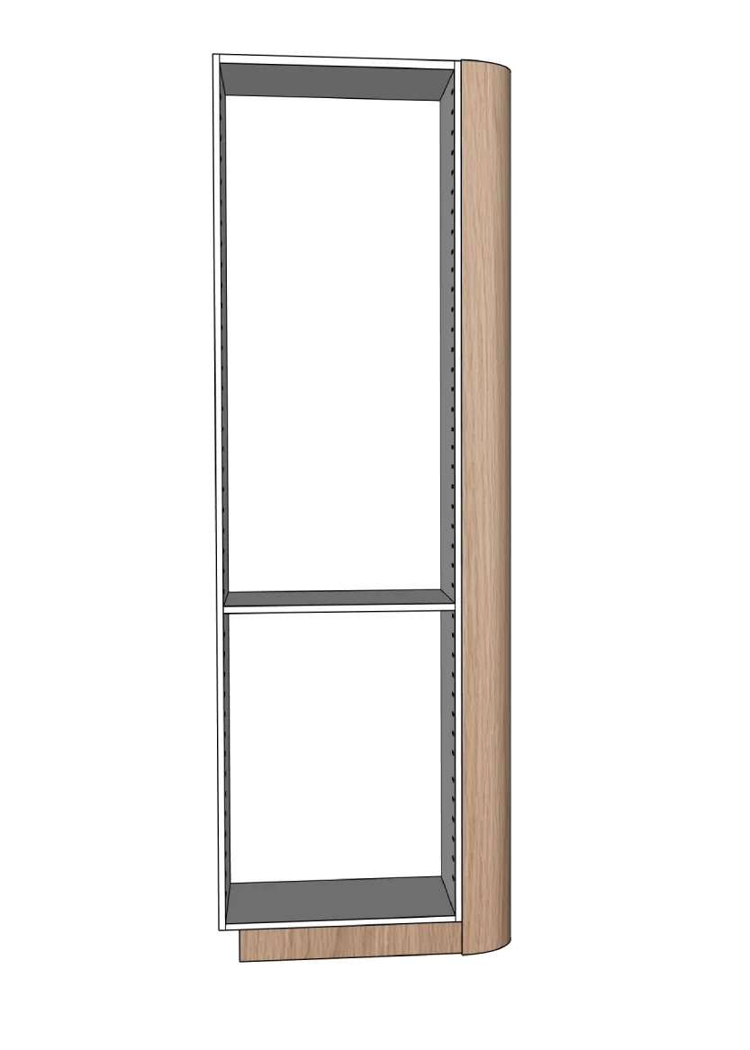 Cover side rounded corner for tall cabinet 39.8 x 208 cm – Flat Oak
