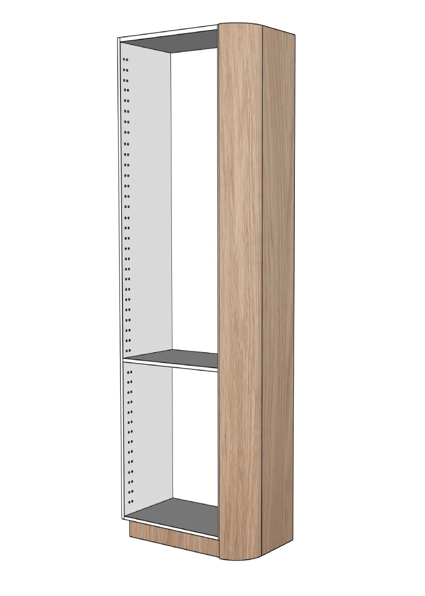 Täcksida rundat hörn för högskåp 39,8 x 248 cm – Flat Oak