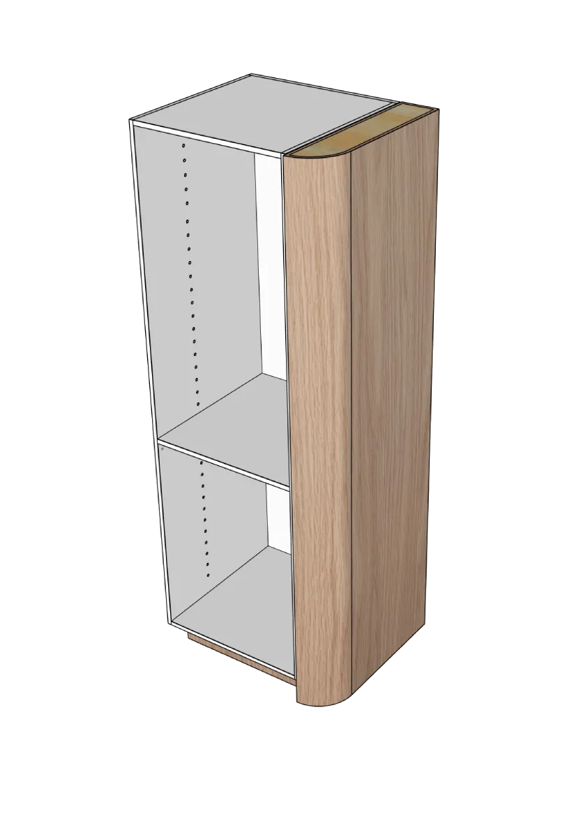 Cover side rounded corner for tall cabinet 62.2 x 208 cm – Flat Oak