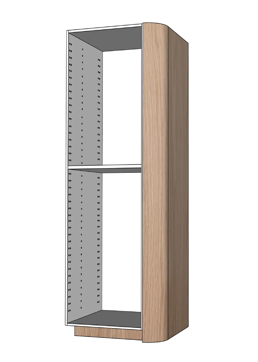 Cover side rounded corner for tall cabinet 62.2 x 228 cm – Flat Oak Brown