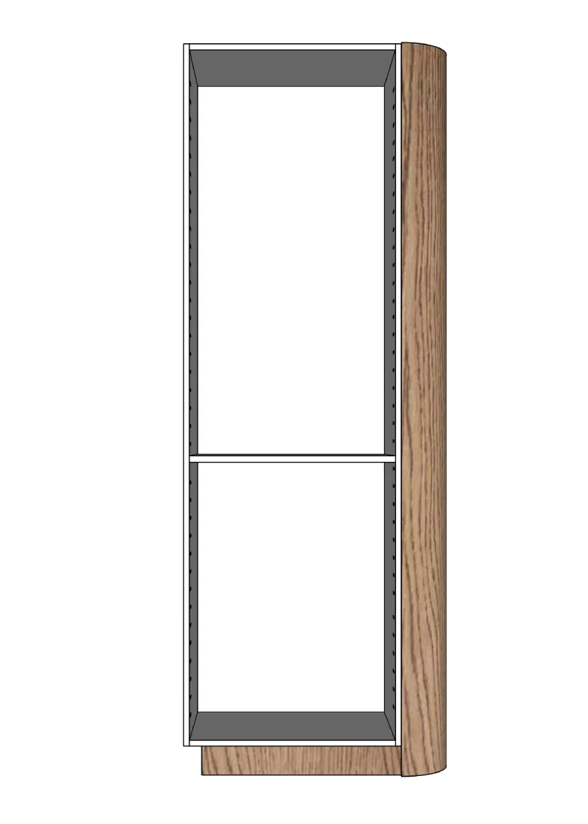 Cover side rounded corner for tall cabinet 39.8 x 208 cm – Flat Oak Brown