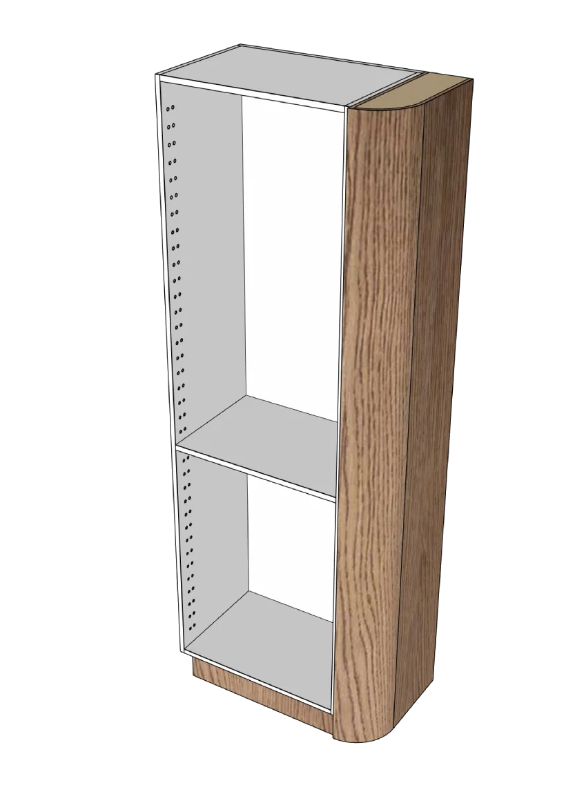 Cover side rounded corner for tall cabinet 39.8 x 208 cm – Flat Oak Brown
