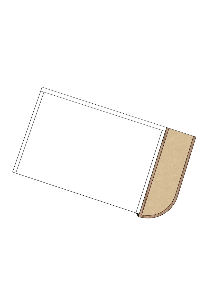 Cover side rounded corner for tall cabinet 62.2 x 248 cm – Flat Oak Brown