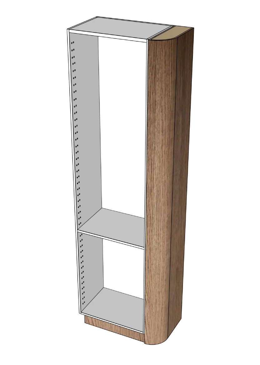 Cover side rounded corner for tall cabinet 39.8 x 248 cm – Flat Oak Brown