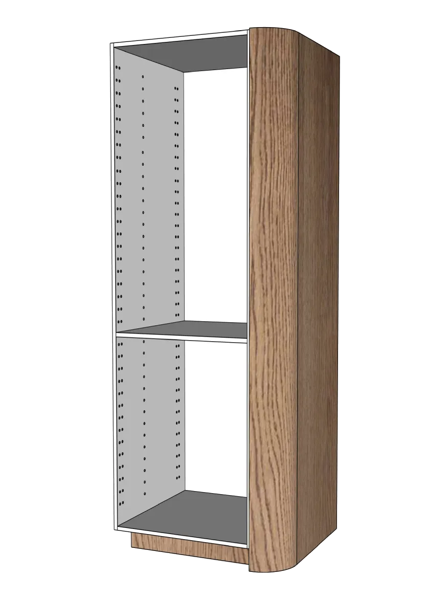 Täcksida rundat hörn för högskåp 62,2 x 208 cm – Flat Oak Brown