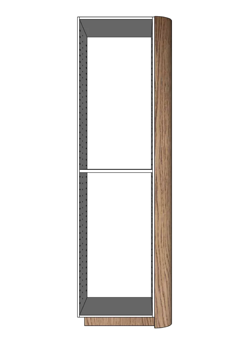 Cover side rounded corner for tall cabinet 62.2 x 248 cm – Flat Oak Brown