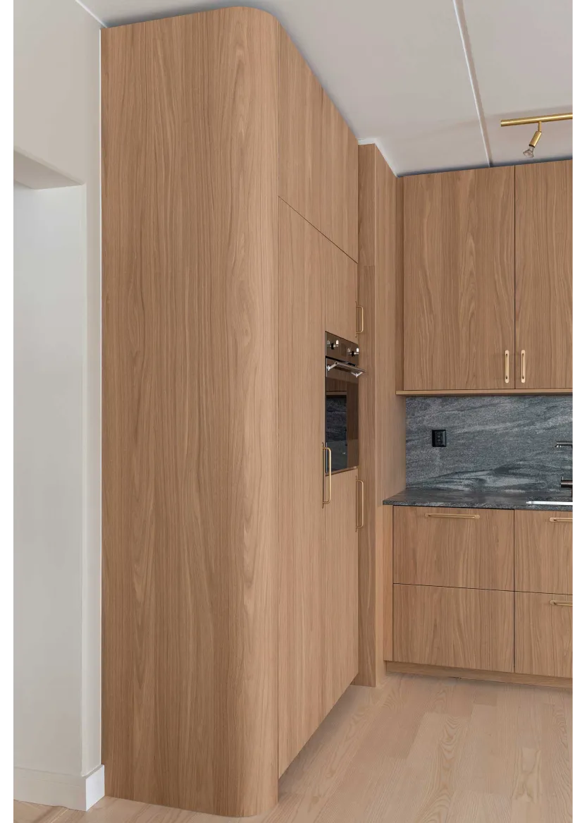 Cover side rounded corner for tall cabinet 39.8 x 228 cm – Flat Oak