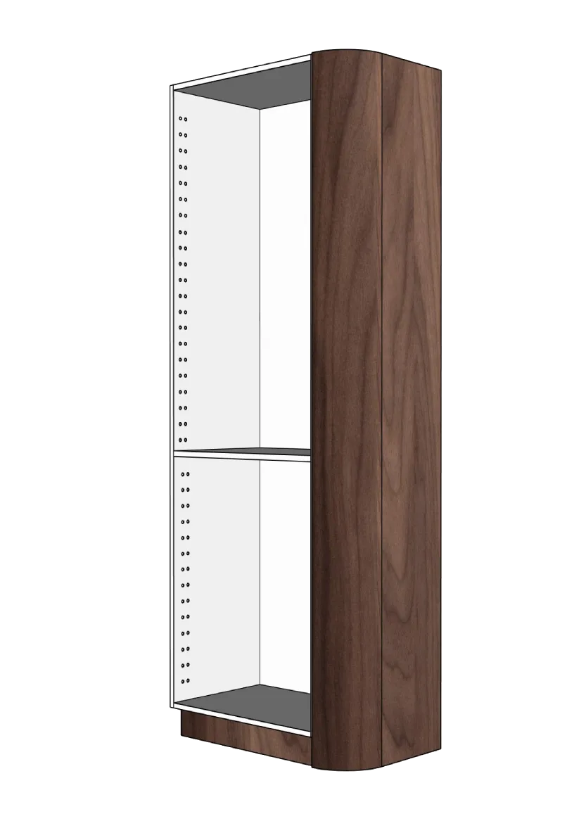 Cover with rounded corner for tall cabinet 39.8 x 208 cm – Flat Walnut