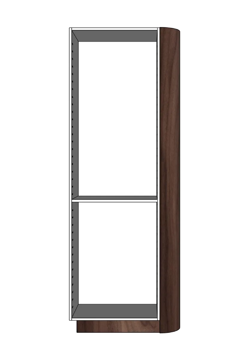 Cover with rounded corner for tall cabinet 39.8 x 208 cm – Flat Walnut