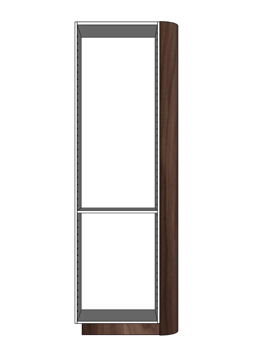 Cover with rounded corner for tall cabinet 39.8 x 228 cm – Flat Walnut