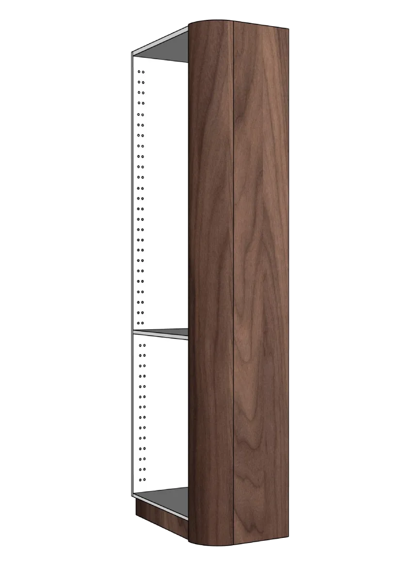 Cover with rounded corner for tall cabinet 39.8 x 228 cm – Flat Walnut