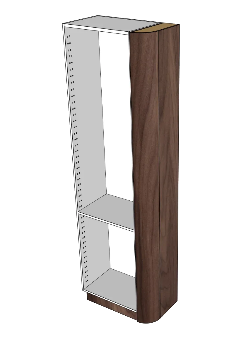 Cover with rounded corner for tall cabinet 39.8 x 248 cm – Flat Walnut