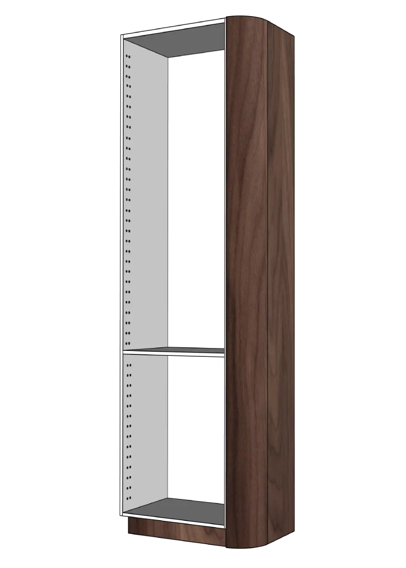 Cover with rounded corner for tall cabinet 39.8 x 248 cm – Flat Walnut