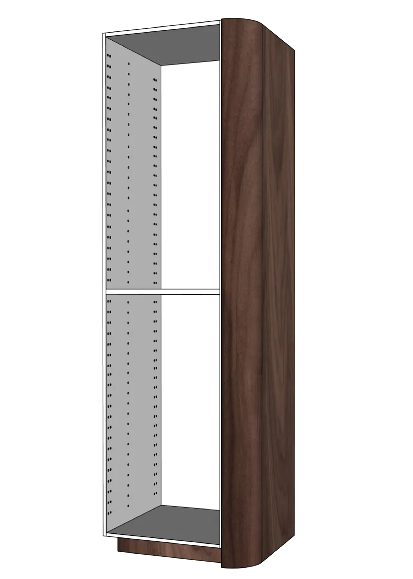 Cover with rounded corner for tall cabinet 62.2 x 248 cm – Flat Walnut