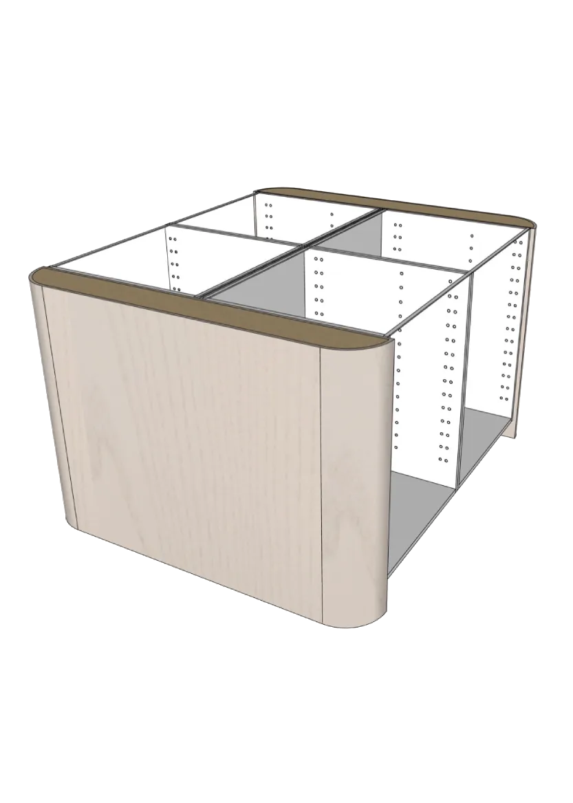 Cover with rounded corners for kitchen island 124.4 x 88 cm - Color+