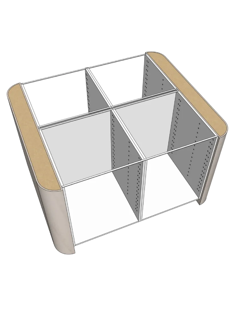 Cover with rounded corners for kitchen island 124.4 x 88 cm - Color+