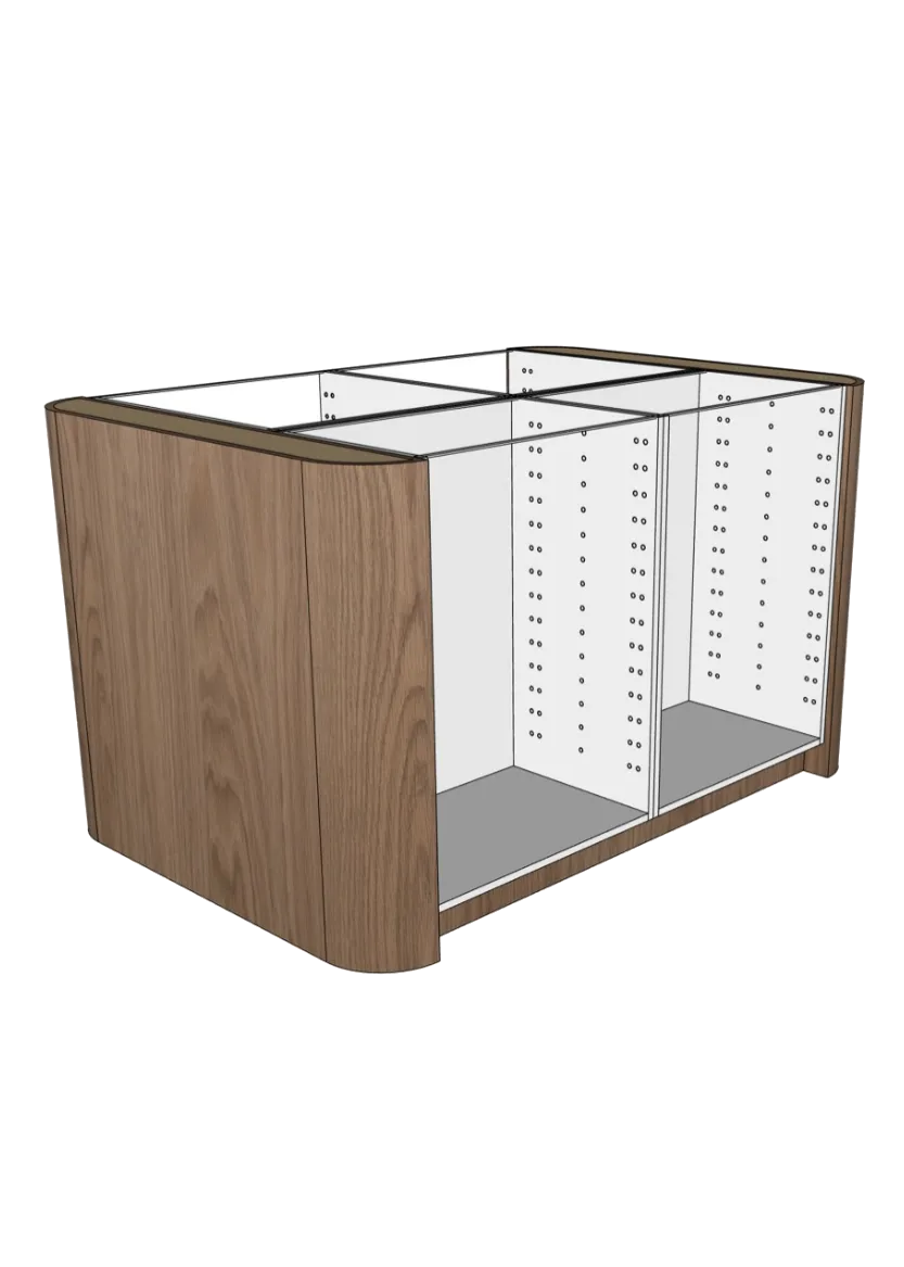 Cover with rounded corners for kitchen island 102 x 88 cm – Flat Oak
