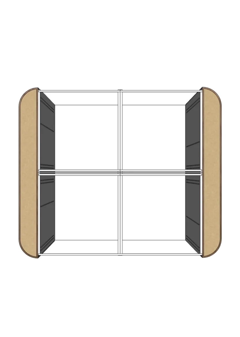 Cover with rounded corners for kitchen island 124.4 x 88 cm – Flat Oak