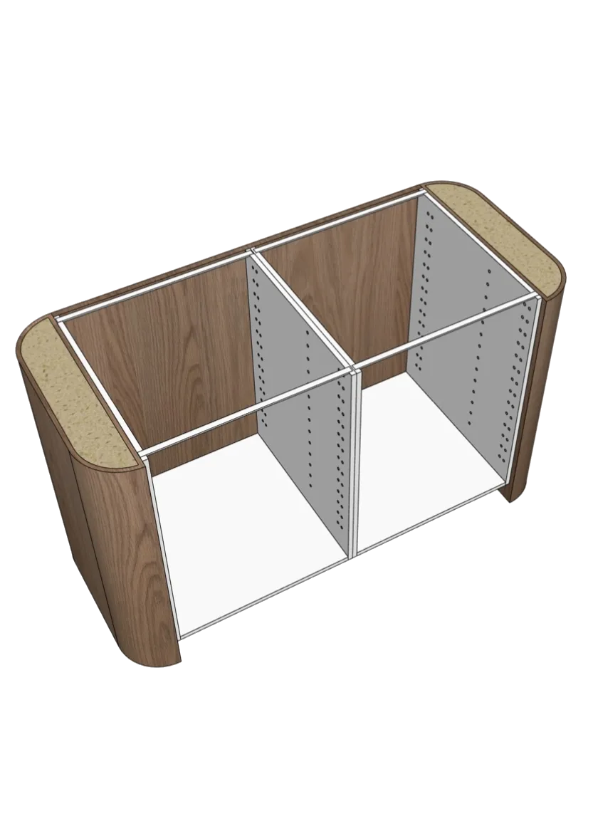 Cover with rounded corners for kitchen island 64 x 88 cm – Flat Oak