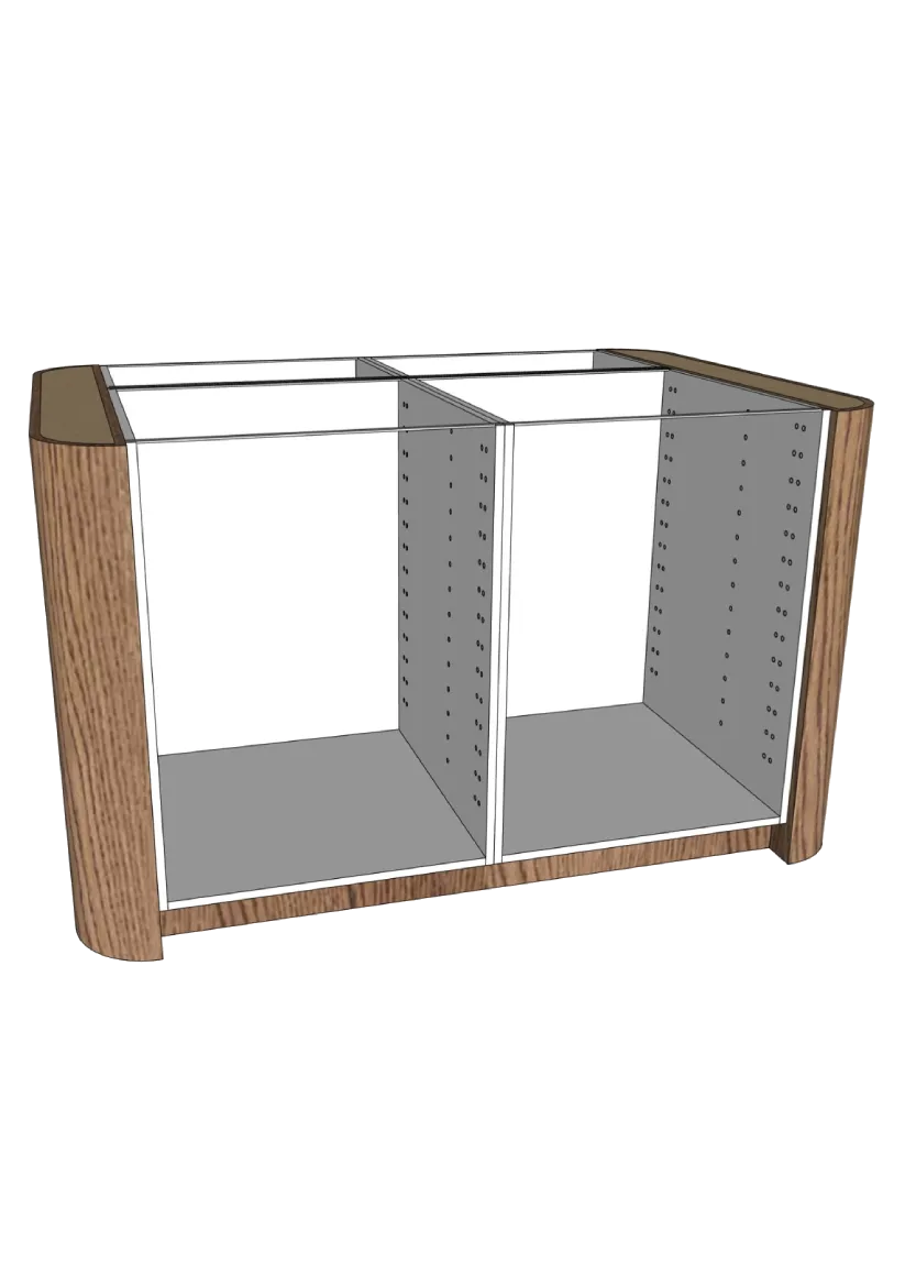Cover with rounded corners for kitchen island 102 x 88 cm – Flat Oak Brown
