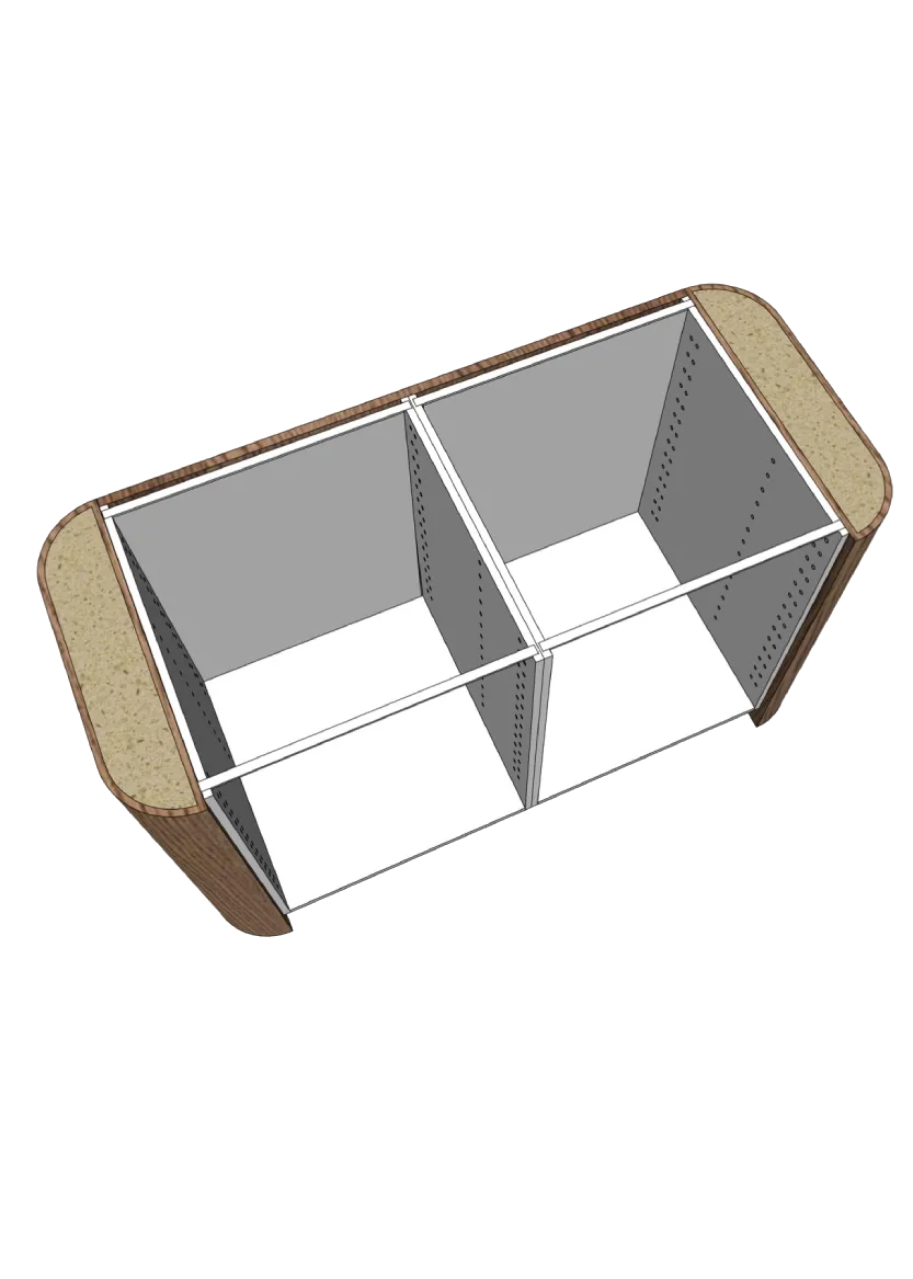 Cover with rounded corners for kitchen island 64 x 88 cm – Flat Oak Brown