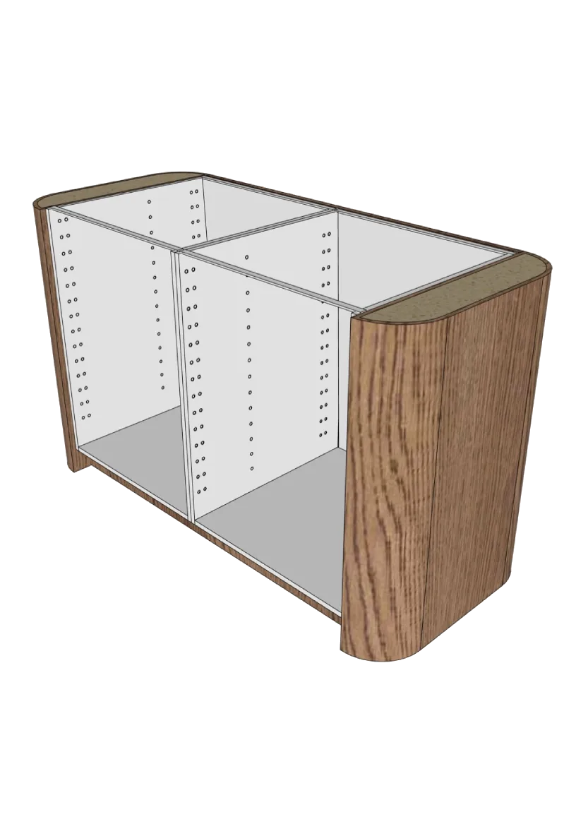 Cover with rounded corners for kitchen island 64 x 88 cm – Flat Oak Brown