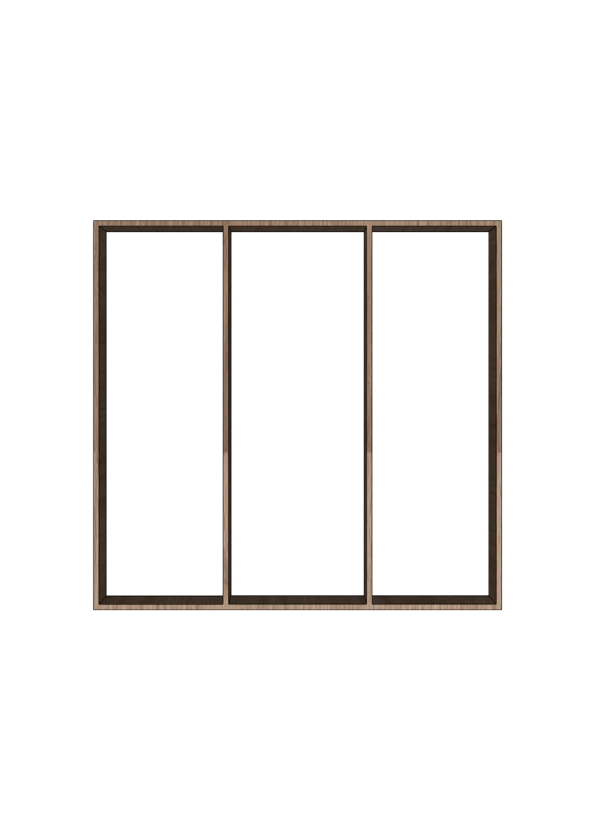 3-delt innredning - høy - til trekasse 60 cm