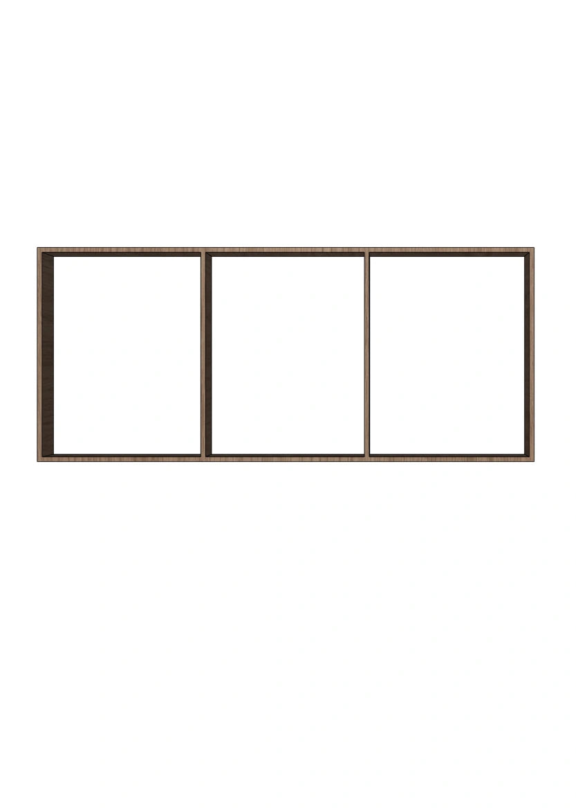 3-delt innredning - lav - til trekasse 80 cm