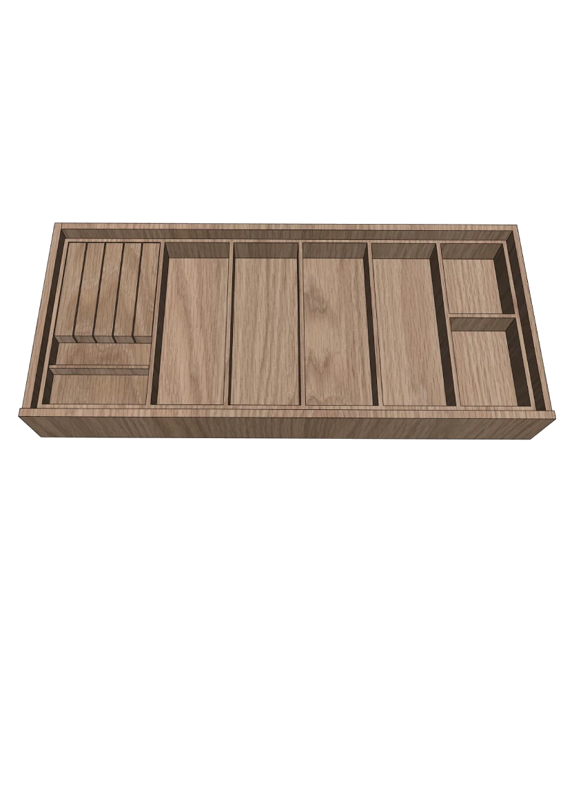 Bestickindelning till trälåda 80 cm