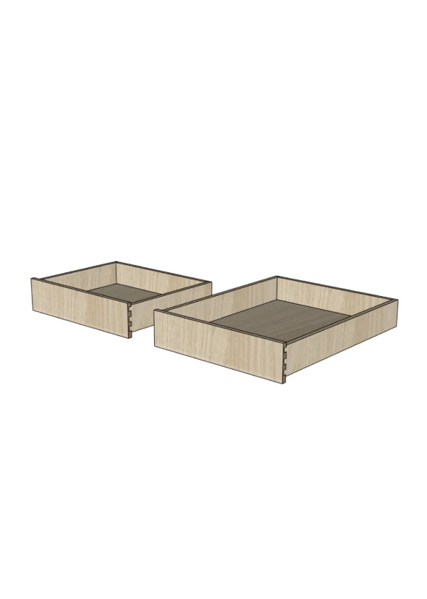 Innanförliggande låda i ask - Höjd 9.5 cm - utan front