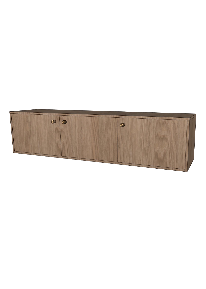 Tv-bänk 184x44 - Flat Oak - med dörr